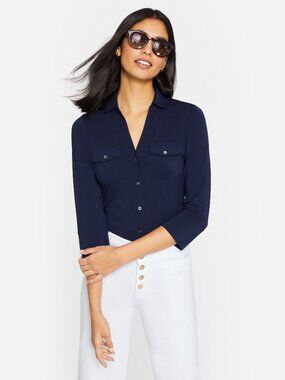 J McLaughlin Brynn Lyford Jersey Shirt - Winter Navy NEW